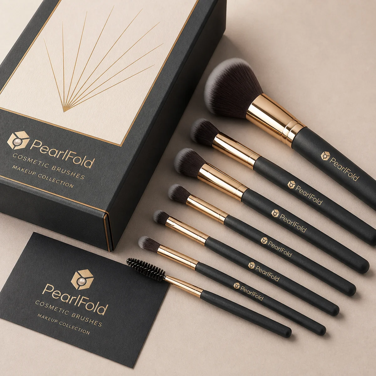 Close-up of custom cosmetic brush box paper texture, print detail, and corner construction